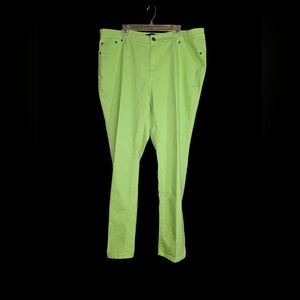Ashley Stewart Lime Green Straight Leg Jeans 20